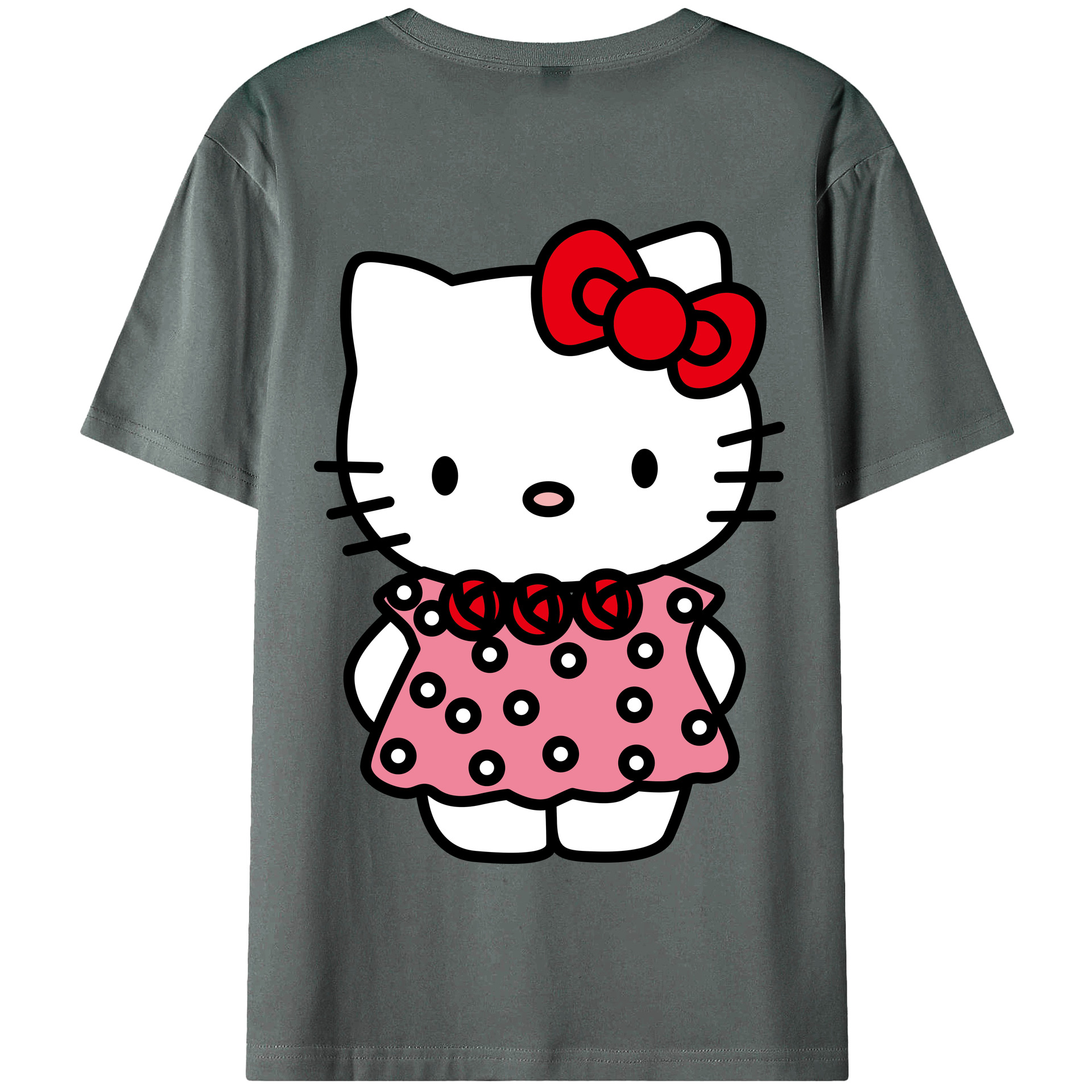 （画像用） Hello Kitty ハローキティ 綿100％半袖Tシャツ（背面プリント）
